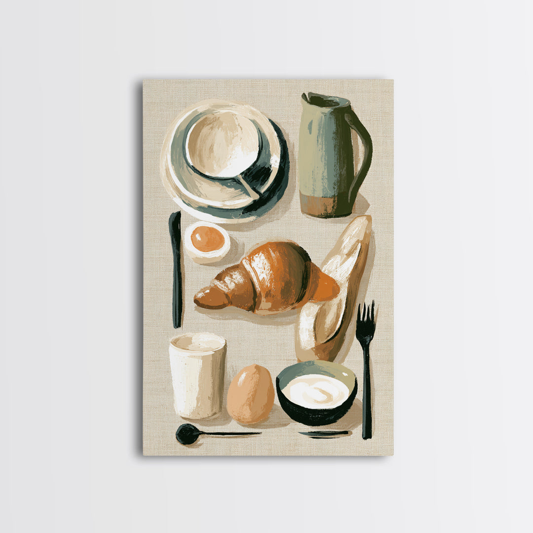 French Bistro Food Illustration Without Text Canvas Print, Dining Room Art, Fine Art Print, Dining Room Decor, Dining, DRA-2x3-42