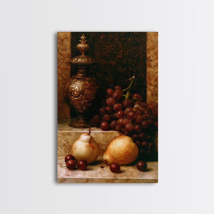 Classical Fruit Still Life Canvas Print, Dining Room Art, Canvas Wall Art, Dining Room Decor, Oil Painting, Dining, DRA-2x3-57