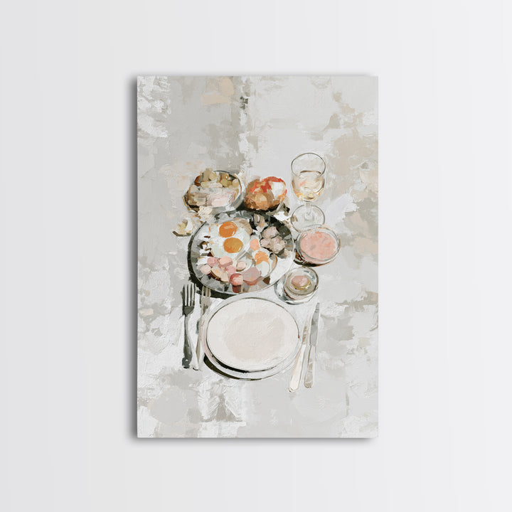 French Bistro Food Illustration Without Text Canvas Print, Dining Room Art, Room Decor, Dining Room Decor, Oil Painting, Dining, DRA-2x3-66