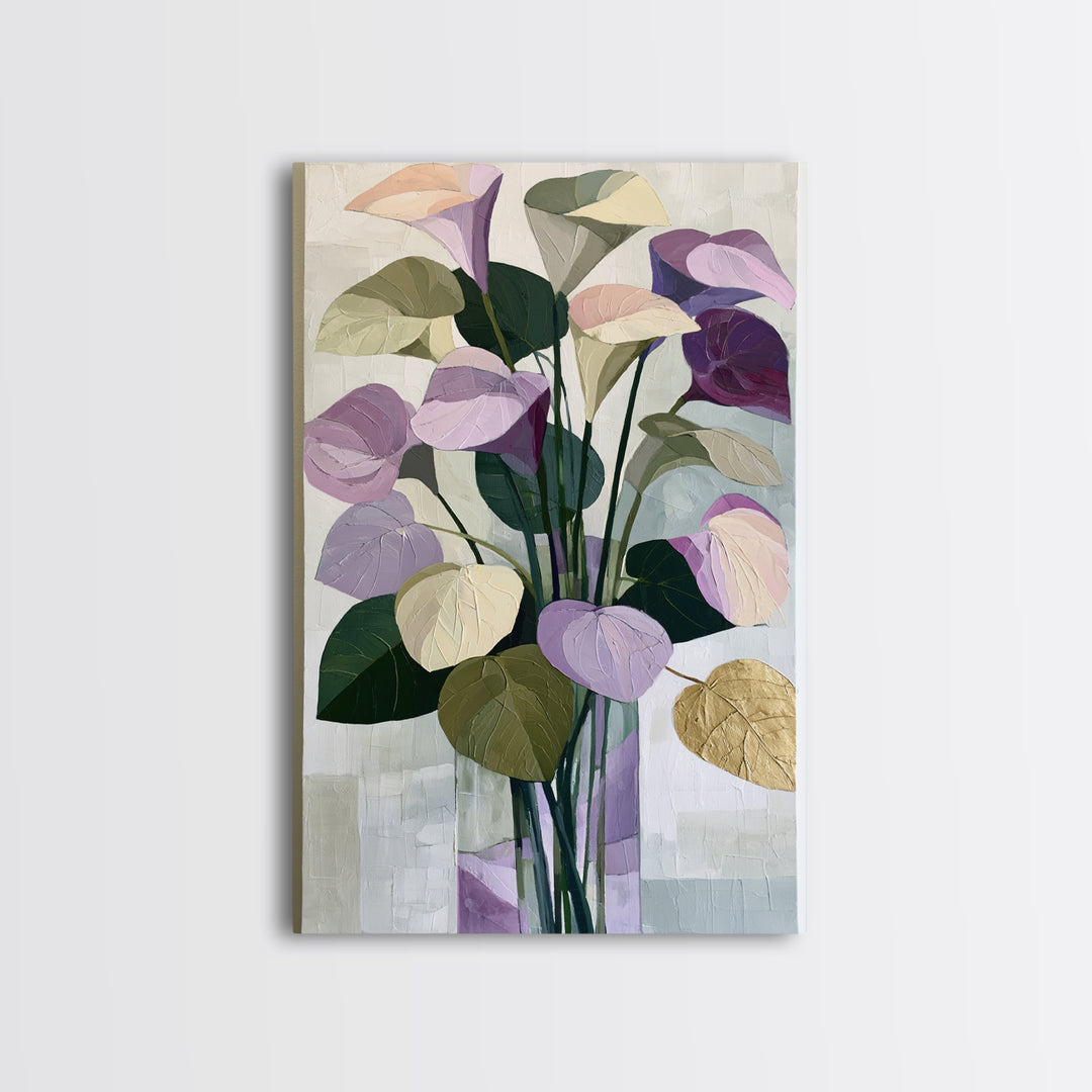 Large Expressive Flower Vase Framed Canvas Print, Dining Room Art, Digital Print, Dining Room Decor, Watercolor Art, Dining, DRA-2x3-8
