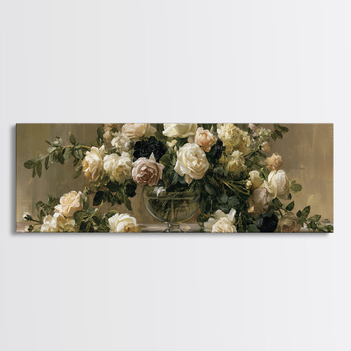Classic Dutch Feast Arrangement Canvas Print, Dining Room Art, Statement Artwork, Dining Room Decor, Fine Art, Dining, DRA-3x1-35