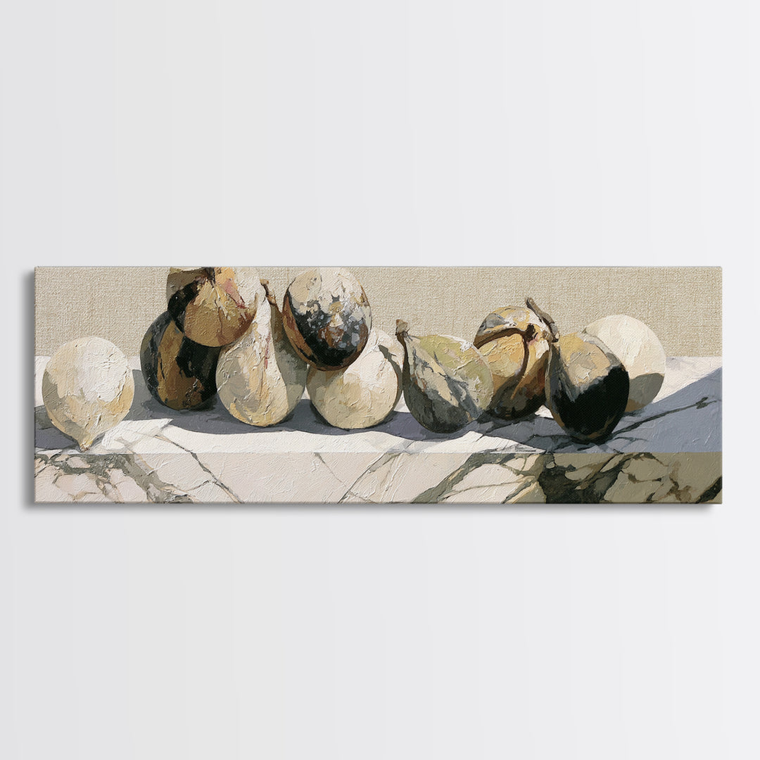 Figs on Marble Framed Canvas Print, Dining Room Art, Boho Decor, Dining Room Decor, Fine Art, Dining, Printable Wall Art, DRA-3x1-63