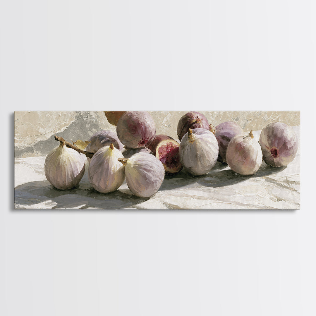 Figs on Marble Framed Canvas Print, Dining Room Art, Print, Dining Room Decor, Dining, Living Room Decor, Abstract Wall Art, DRA-3x1-87