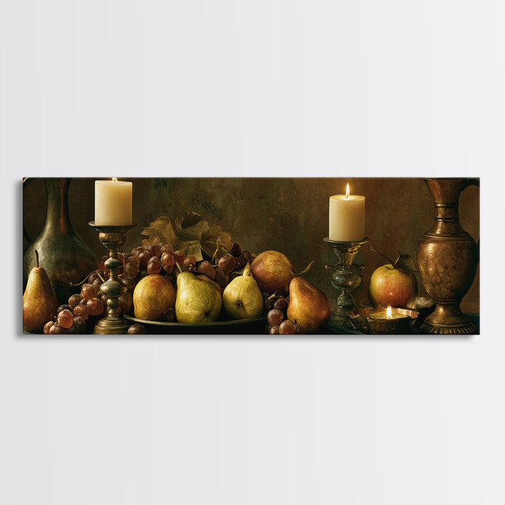 Classical Fruit Still Life Framed Canvas Print, Dining Room Art, Set of 3 Prints, Dining Room Decor, Oil Painting, Dining, DRA-3x1-89