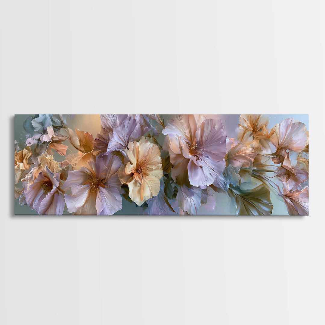 Large Floral Centerpiece Framed Canvas Print, Dining Room Art, Living Room Decor, Dining Room Decor, Fine Art, Dining, DRA-3x1-90