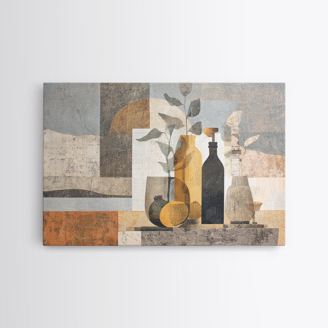 French Bistro Food Illustration Without Text Framed Canvas Print, Dining Room Art, Home Decor, Dining Room Decor, Dining, DRA-3x2-14