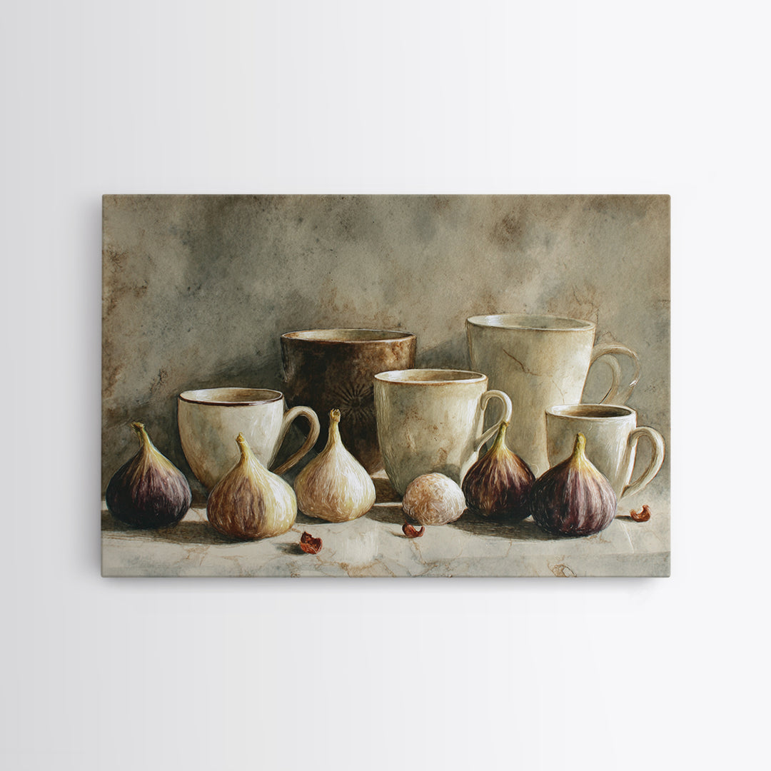 Coffee and Pastry Scene for Breakfast Nook Framed Canvas Print, Dining Room Art, Fall Decor, Dining Room Decor, Dining, DRA-3x2-18