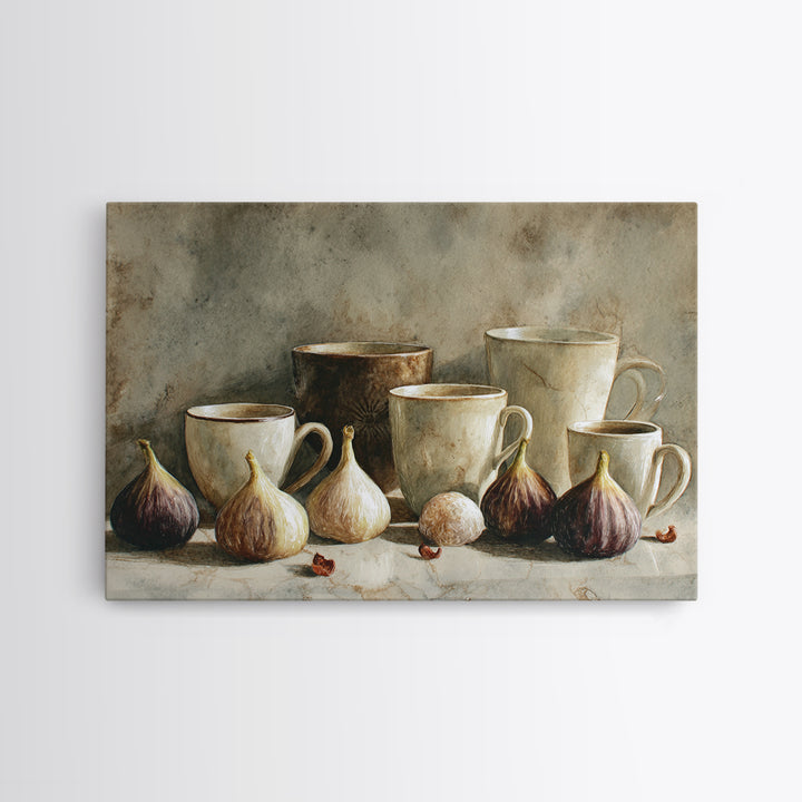 Coffee and Pastry Scene for Breakfast Nook Framed Canvas Print, Dining Room Art, Fall Decor, Dining Room Decor, Dining, DRA-3x2-18