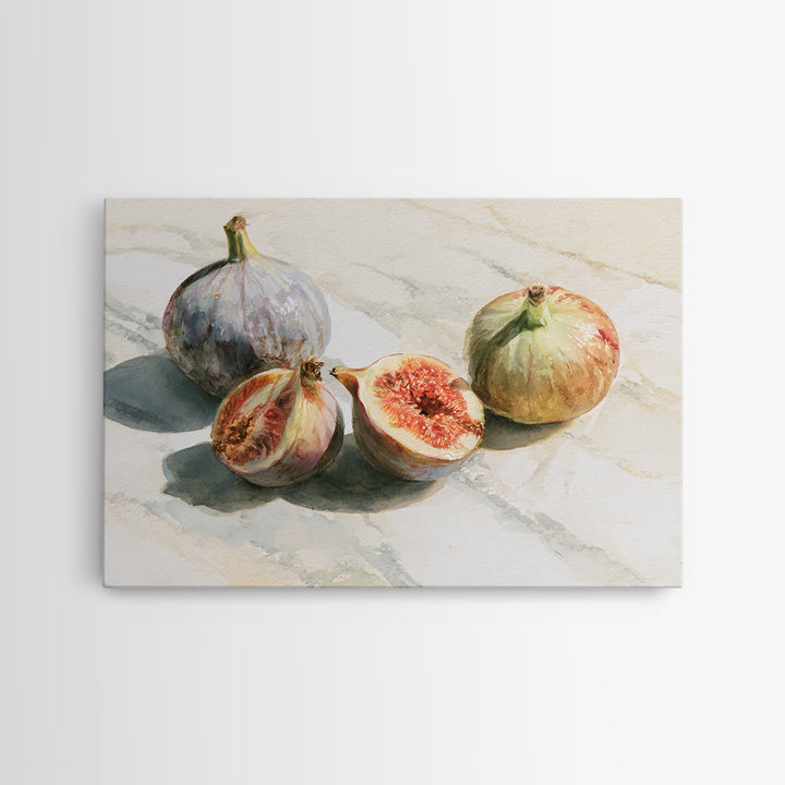 Figs on Marble Framed Canvas Print, Dining Room Art, Canvas Art, Dining Room Decor, Fine Art, Dining, Bedroom Wall Art, DRA-3x2-27