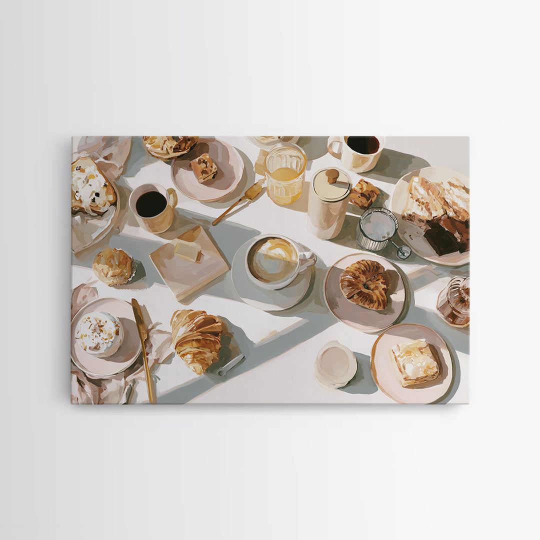 Coffee and Pastry Scene for Breakfast Nook Canvas Print, Dining Room Art, Canvas Art, Dining Room Decor, Fine Art, Dining, DRA-3x2-42