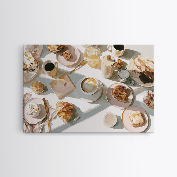 Coffee and Pastry Scene for Breakfast Nook Canvas Print, Dining Room Art, Canvas Art, Dining Room Decor, Fine Art, Dining, DRA-3x2-42