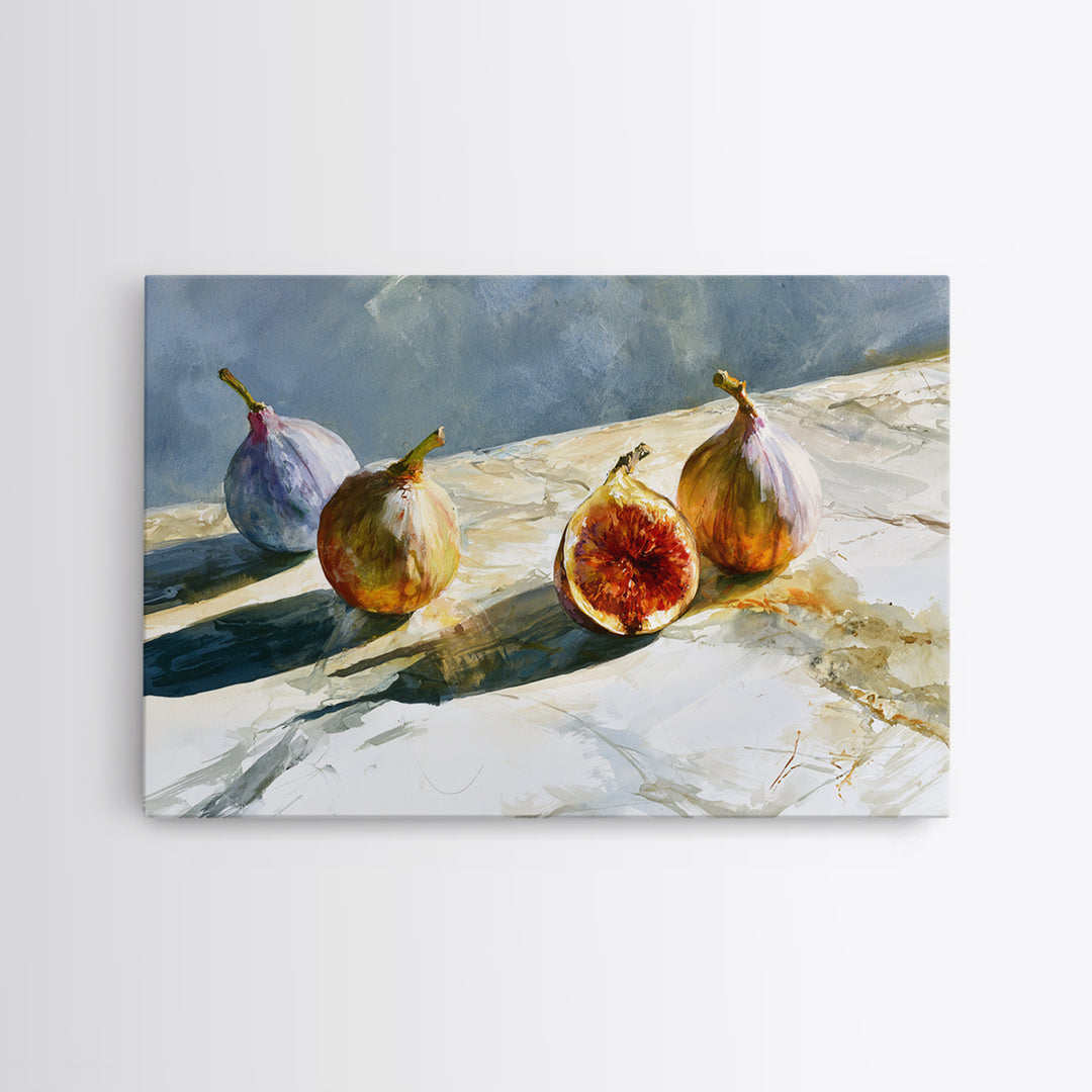 Figs on Marble Framed Canvas Print, Dining Room Art, Gallery Decor, Dining Room Decor, Fine Art, Dining, Minimalist Decor, DRA-3x2-99