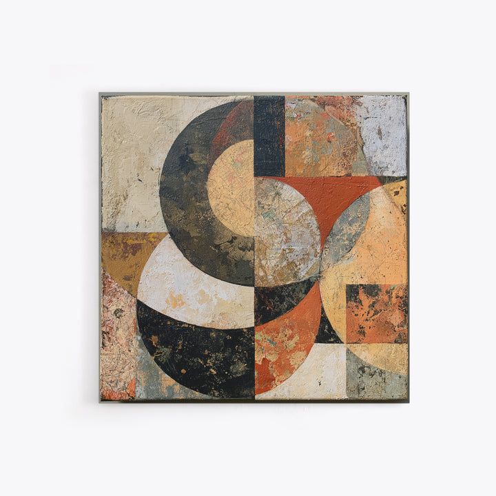 Abstract Shapes Layered Framed Canvas Print, Eclectic Art, Art Prints, Living Room Decor, Fine Art, Eclectic, Abstract Art, ECL-1x1-28