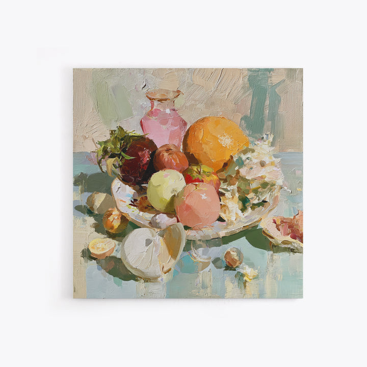 Bold Maximalist Still Life Framed Canvas Print, Eclectic Art, Modern Decor, Living Room Decor, Oil Painting, Eclectic, ECL-1x1-51