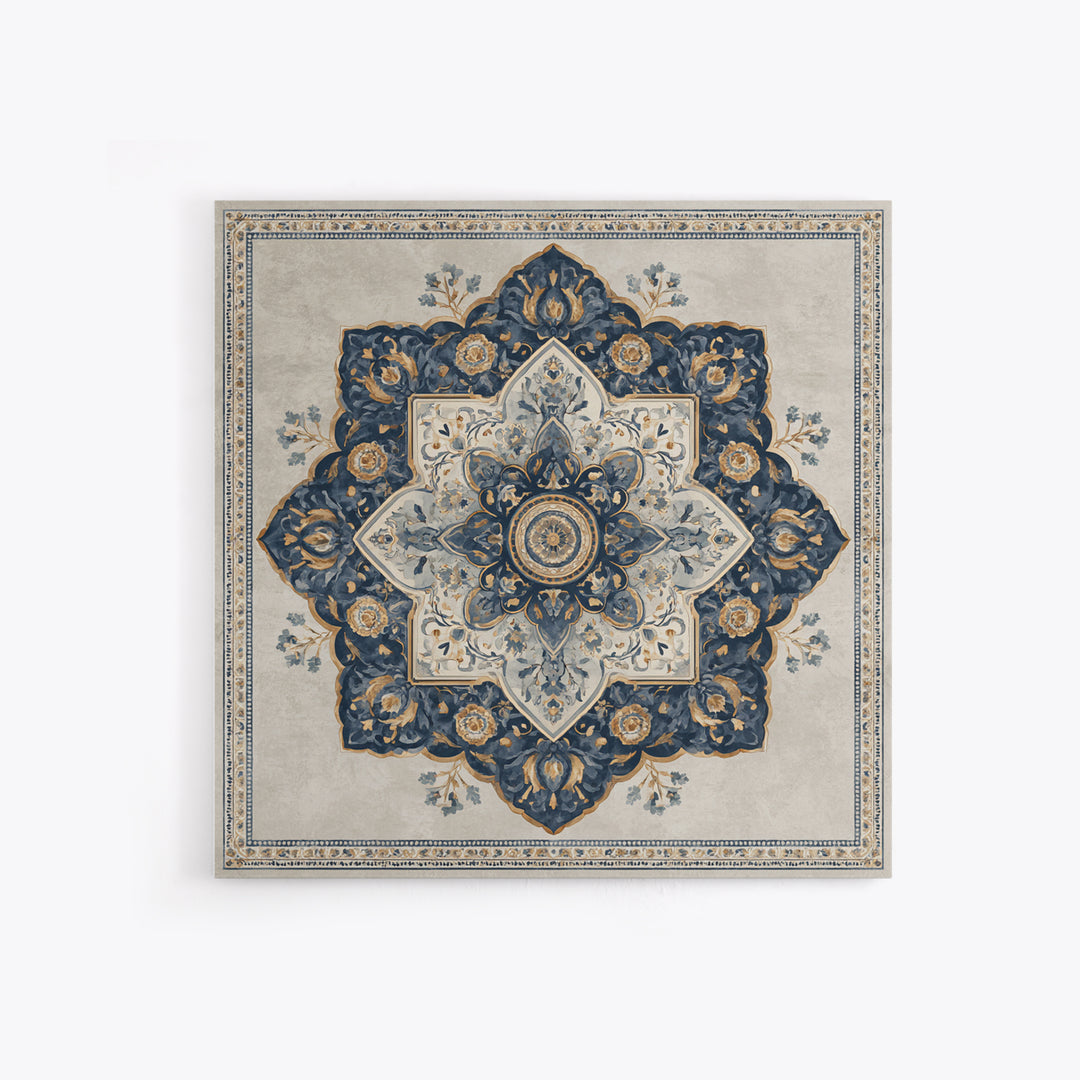 Layered Tapestry Pattern Framed Canvas Print, Eclectic Art, Portrait, Living Room Decor, Fine Art, Eclectic, Modern Decor, ECL-1x1-64
