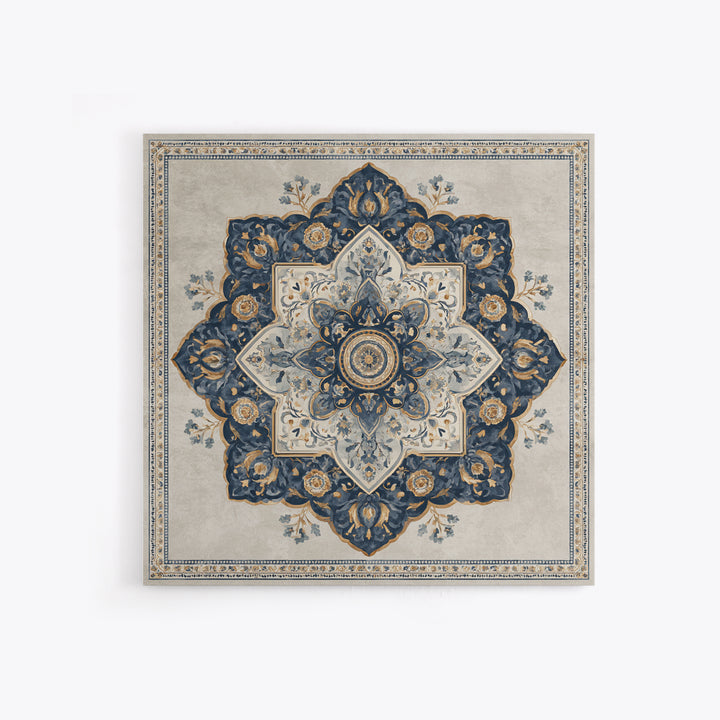 Layered Tapestry Pattern Framed Canvas Print, Eclectic Art, Portrait, Living Room Decor, Fine Art, Eclectic, Modern Decor, ECL-1x1-64