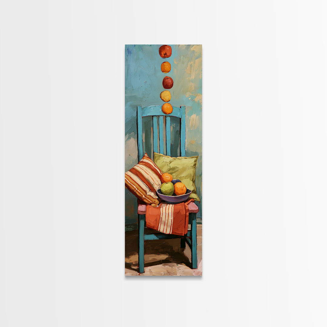 Whimsical Chair Still Life Canvas Print, Eclectic Art, Textured Painting, Living Room Decor, Fine Art, Eclectic, Digital Art, ECL-1x3-26