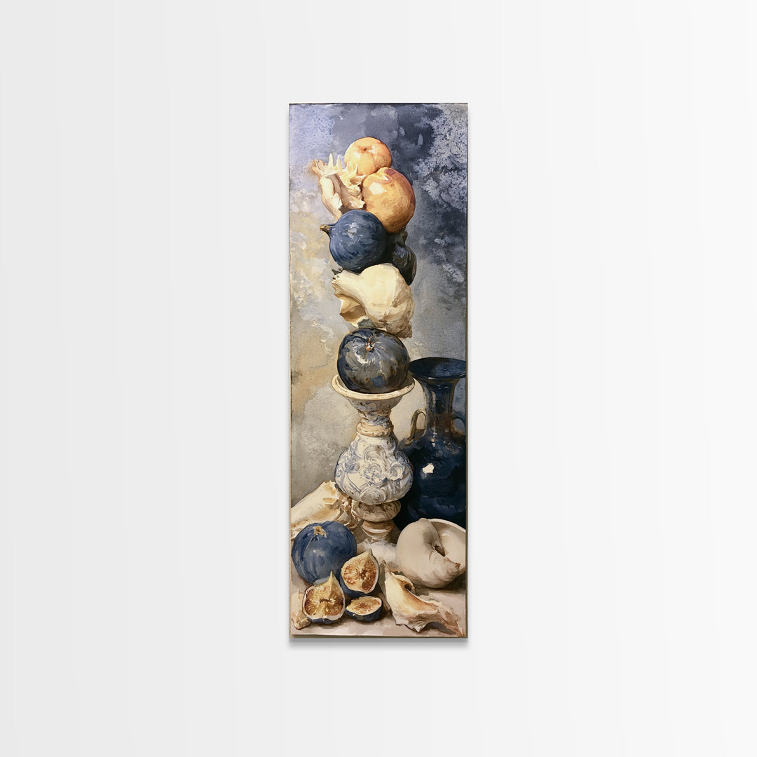 Bold Maximalist Still Life Framed Canvas Print, Eclectic Art, Oil Painting, Living Room Decor, Eclectic, Dopamine Decor, ECL-1x3-87