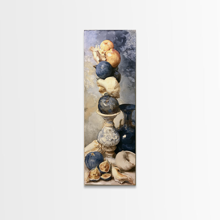 Bold Maximalist Still Life Framed Canvas Print, Eclectic Art, Oil Painting, Living Room Decor, Eclectic, Dopamine Decor, ECL-1x3-87