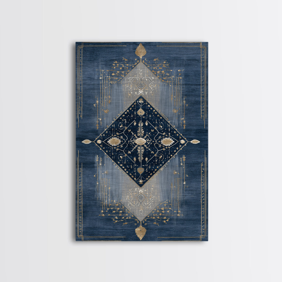 Layered Tapestry Pattern Framed Canvas Print, Eclectic Art, Digital Art, Living Room Decor, Fine Art, Eclectic, Digital Print, ECL-2x3-24