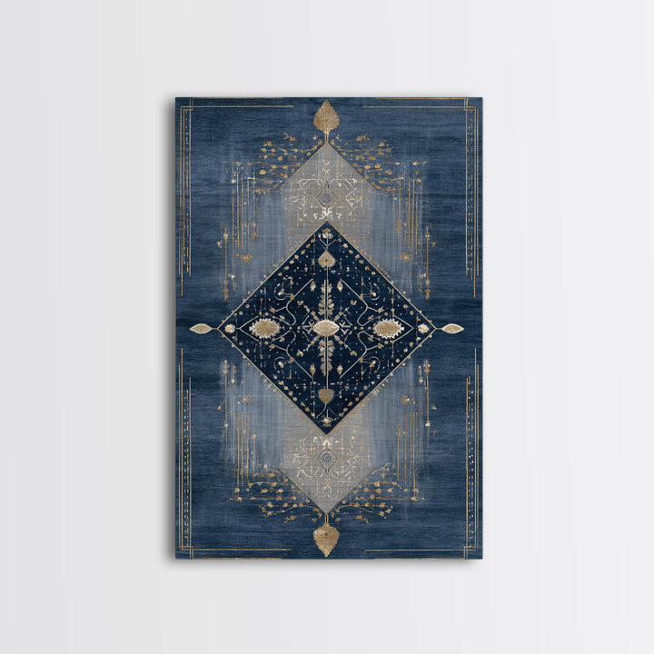 Layered Tapestry Pattern Framed Canvas Print, Eclectic Art, Digital Art, Living Room Decor, Fine Art, Eclectic, Digital Print, ECL-2x3-24