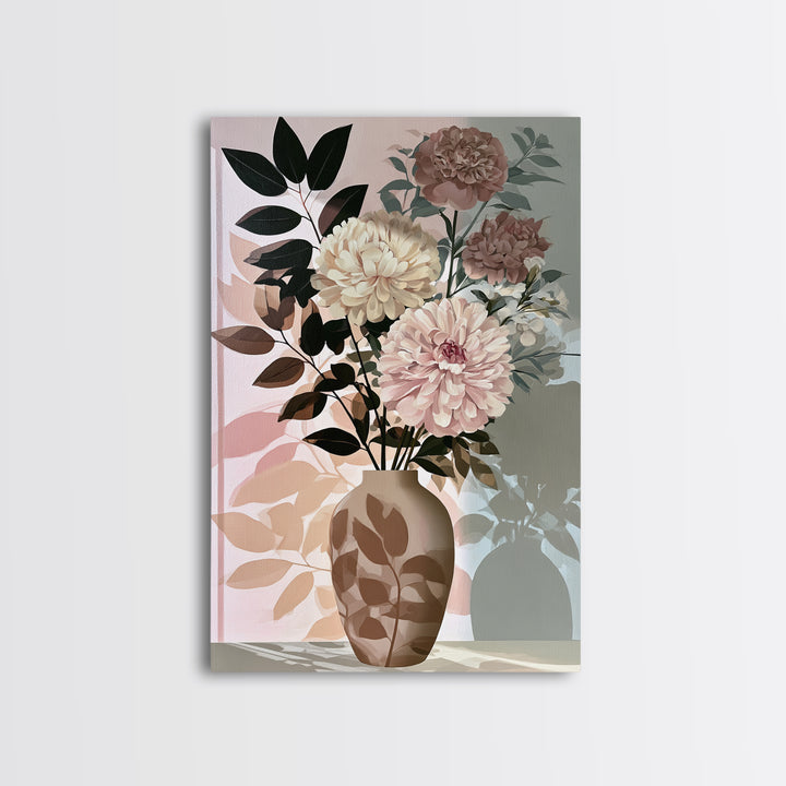 Retro Futurist Vase of Flowers Canvas Print, Eclectic Art, Original Art, Living Room Decor, Fine Art, Eclectic, Gallery Decor, ECL-2x3-66