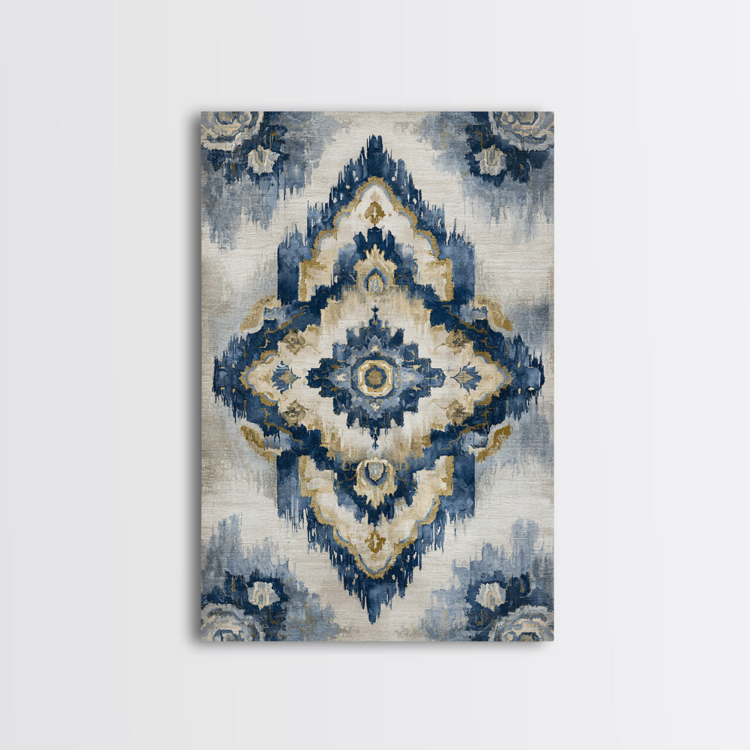 Layered Tapestry Pattern Canvas Print, Eclectic Art, Textured Painting, Living Room Decor, Fine Art, Eclectic, Digital Art, ECL-2x3-96
