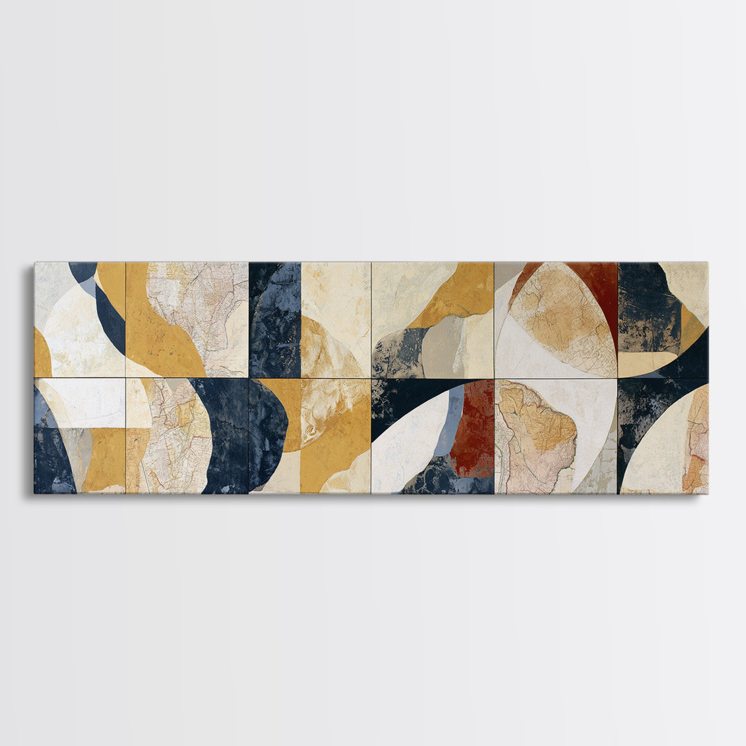Abstract Shapes Layered Canvas Print, Eclectic Art, Unique Wall Art, Living Room Decor, Fine Art, Eclectic, Home Decor, ECL-3x1-20