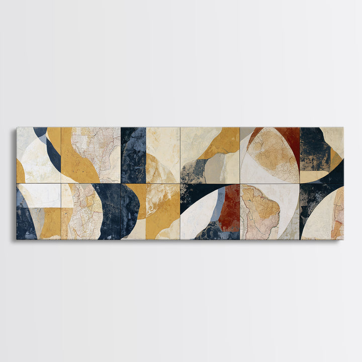 Abstract Shapes Layered Canvas Print, Eclectic Art, Unique Wall Art, Living Room Decor, Fine Art, Eclectic, Home Decor, ECL-3x1-20