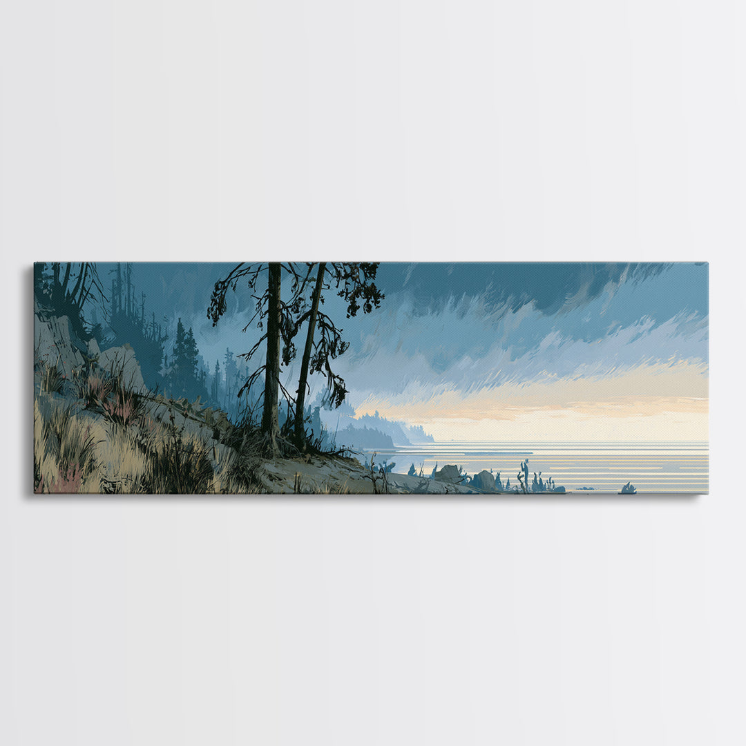 Playful Checkerboard Landscape Canvas Print, Eclectic Art, Minimalist Decor, Living Room Decor, Fine Art, Eclectic, ECL-3x1-49