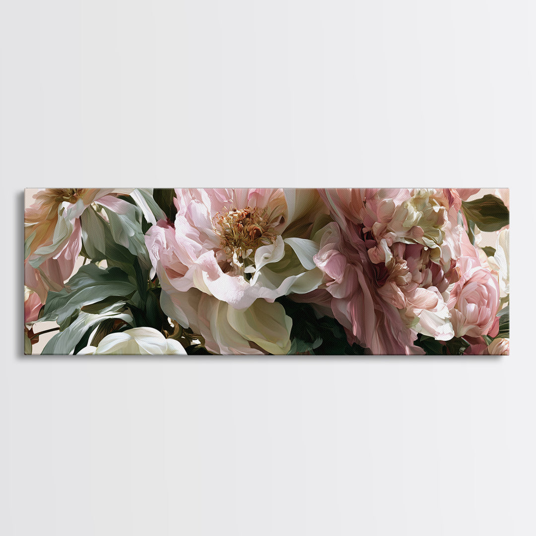 Retro Futurist Vase of Flowers Canvas Print, Eclectic Art, Living Room Decor, Fine Art, Eclectic, Textured Painting, ECL-3x1-50