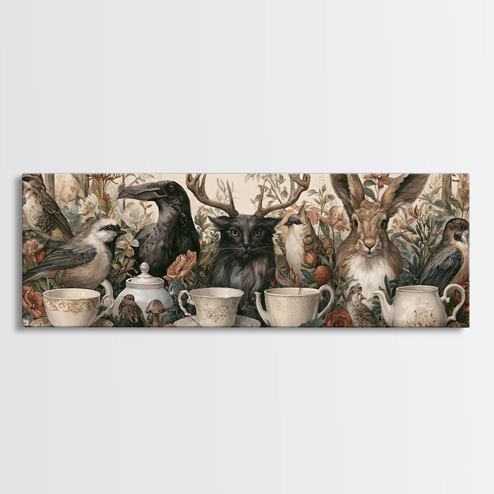 Odd Dream Garden Framed Canvas Print, Eclectic Art, Wall Art, Living Room Decor, Watercolor Art, Eclectic, Printables, ECL-3x1-57