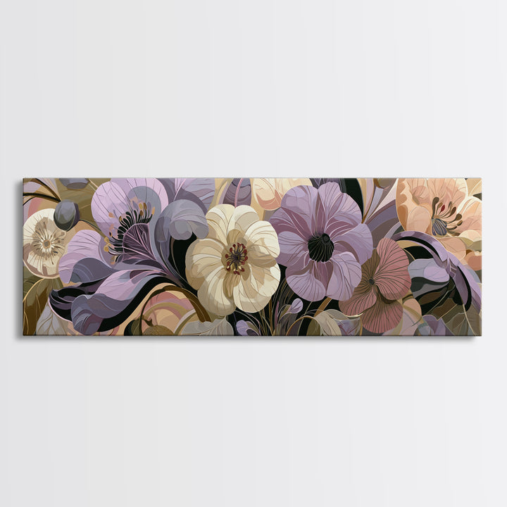 Retro Futurist Vase of Flowers Framed Canvas Print, Eclectic Art, Gallery Decor, Living Room Decor, Fine Art, Eclectic, ECL-3x1-74