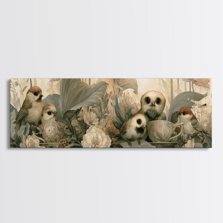 Odd Dream Garden Framed Canvas Print, Eclectic Art, Wall Art, Living Room Decor, Watercolor Art, Eclectic, Printables, ECL-3x1-81