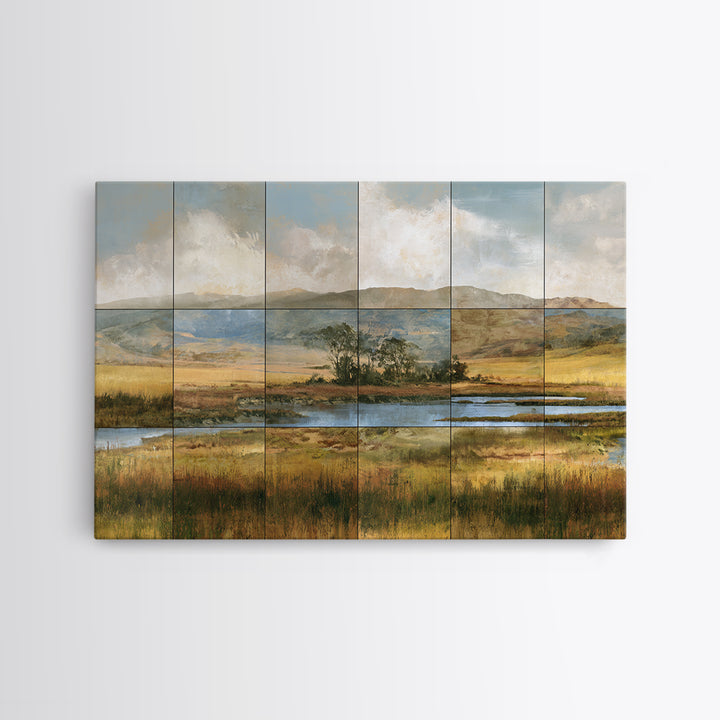 Bohemian Patchwork Landscape Canvas Print, Eclectic Art, Fine Art Print, Living Room Decor, Fine Art, Eclectic, Digital Prints, ECL-3x2-4