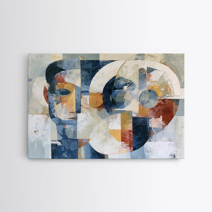 Abstract Mask with Playful Textures Canvas Print, Eclectic Art, Digital Art, Living Room Decor, Fine Art, Eclectic, ECL-3x2-48