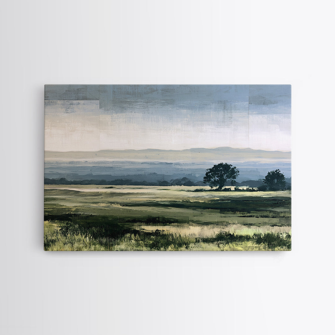 Bohemian Patchwork Landscape Canvas Print, Eclectic Art, Wall Decor, Living Room Decor, Fine Art, Eclectic, Boho, Artwork, ECL-3x2-52