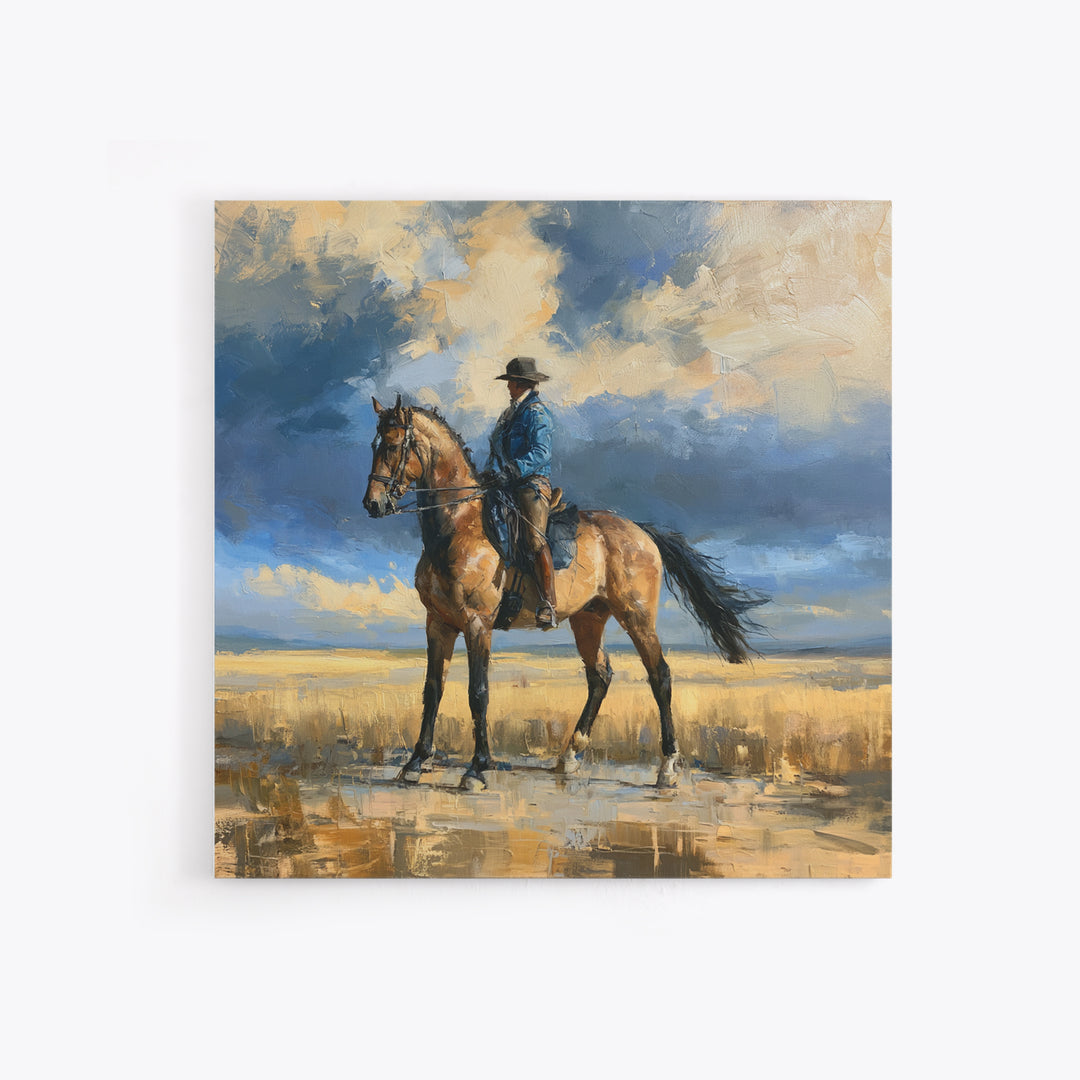 Dressage Horse in Refined Classical Pose Canvas Print, Equestrian Art, Cabin Decor, Living Room Decor, Fine Art, Equestrian, EQU-1x1-10