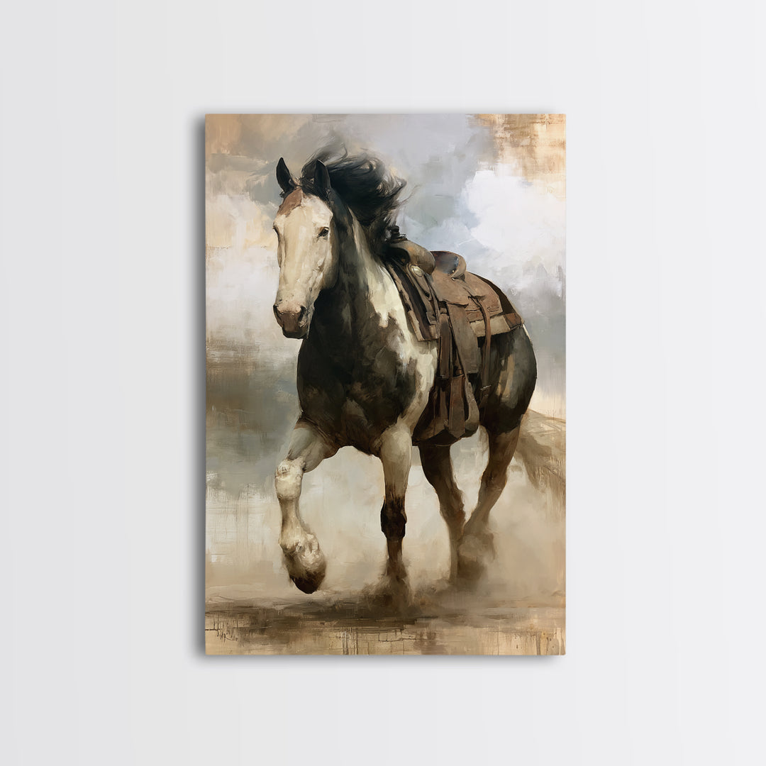 Horse Mane Flowing Like Abstract Waves Canvas Print, Equestrian Art, Fine Art Print, Living Room Decor, Abstract Art, EQU-2x3-27
