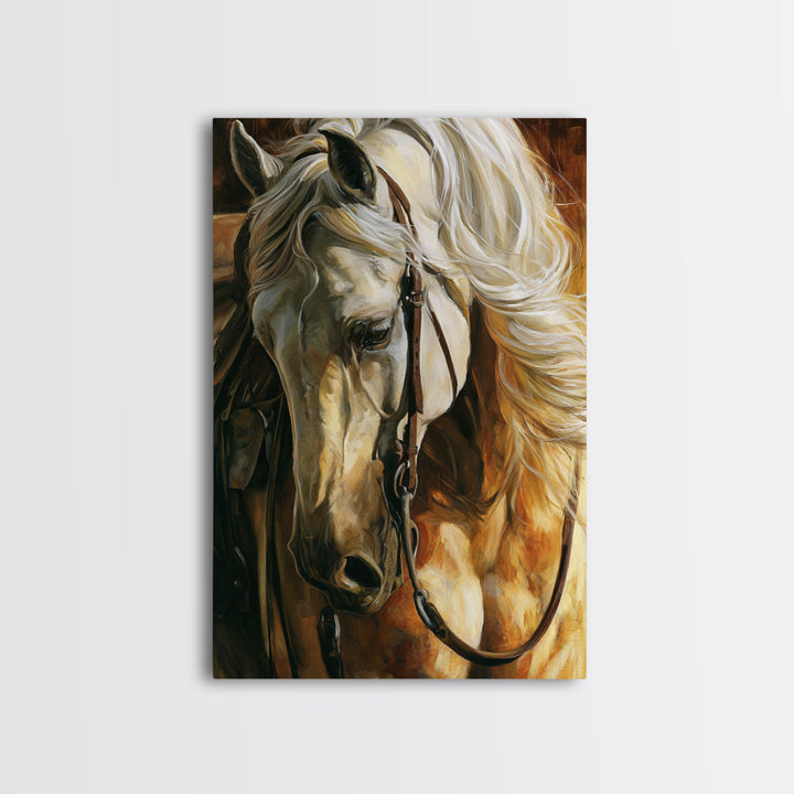 Horse Mane Flowing Like Abstract Waves Canvas Print, Equestrian Art, Living Room Decor, Abstract Art, Equestrian, EQU-2x3-99