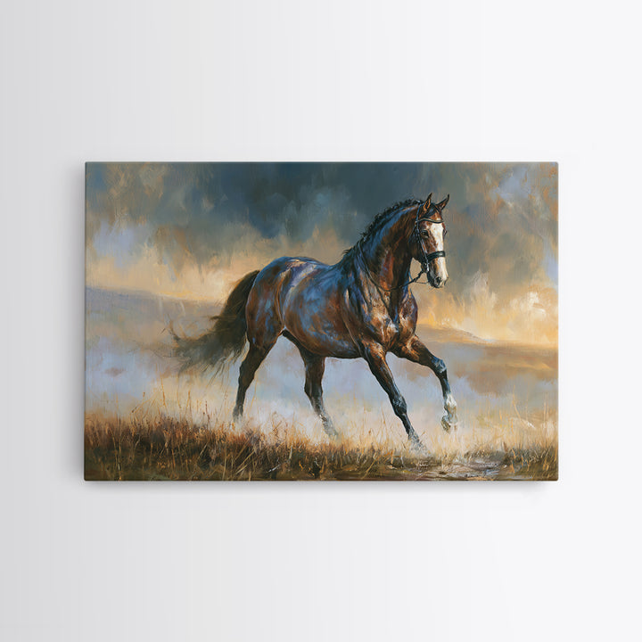 Dressage Horse in Refined Classical Pose Canvas Print, Equestrian Art, Living Room Decor, Equestrian, Farmhouse Wall Art, EQU-3x2-38