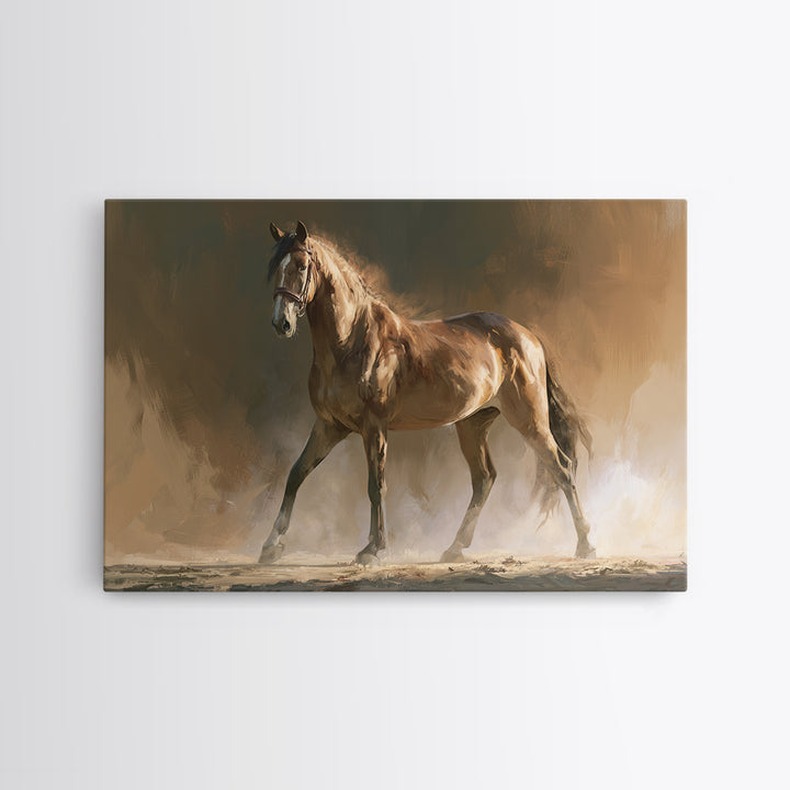 Dressage Horse in Refined Classical Pose Canvas Print, Equestrian Art, Living Room Decor, Equestrian, Farmhouse Wall Art, EQU-3x2-62