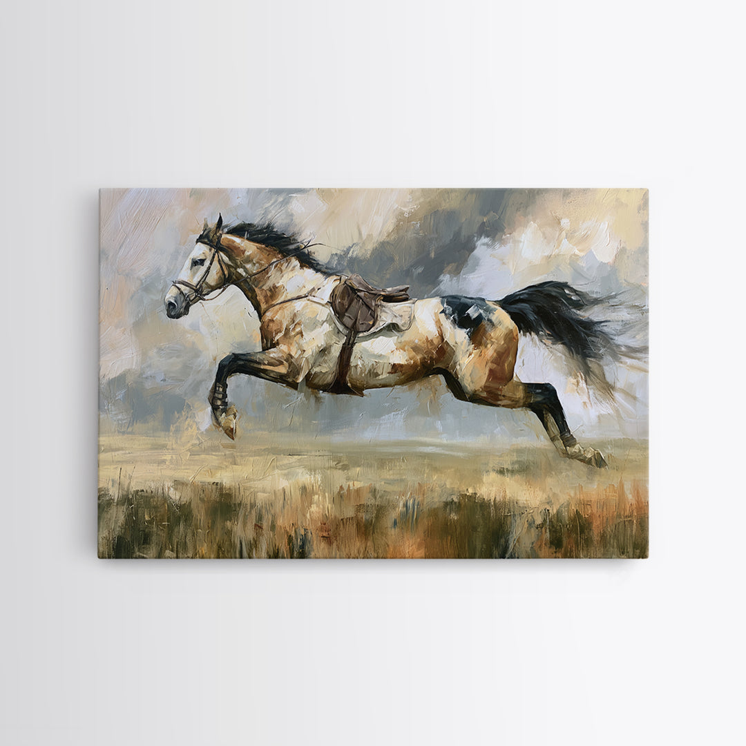 Show Jumping Horse Mid Leap Canvas Print, Equestrian Art, Wall Art, Living Room Decor, Fine Art, Equestrian, Boho Wall Art, EQU-3x2-83