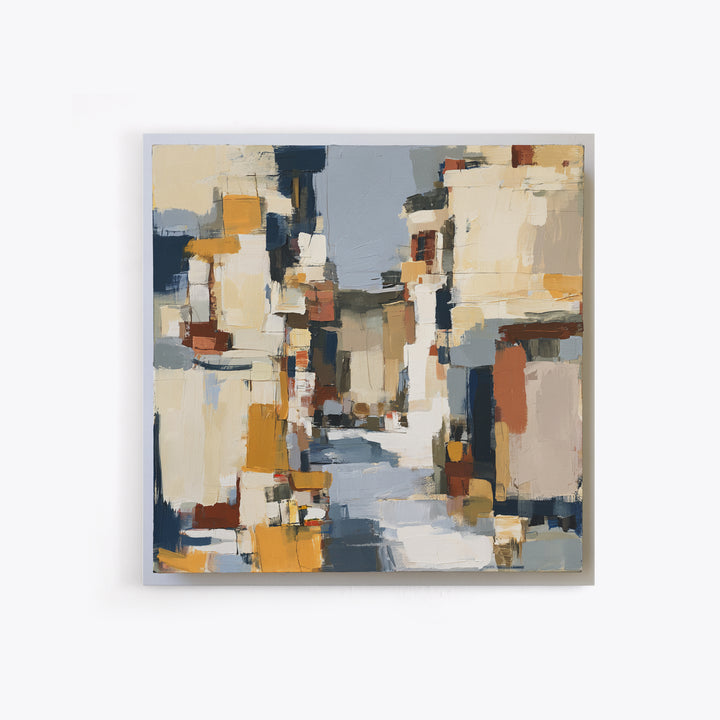 Distorted City Street Framed Canvas Print, Expressionist Art, Modern Decor, Living Room Decor, Fine Art, Expression, Wall Decor, EXP-1x1-1
