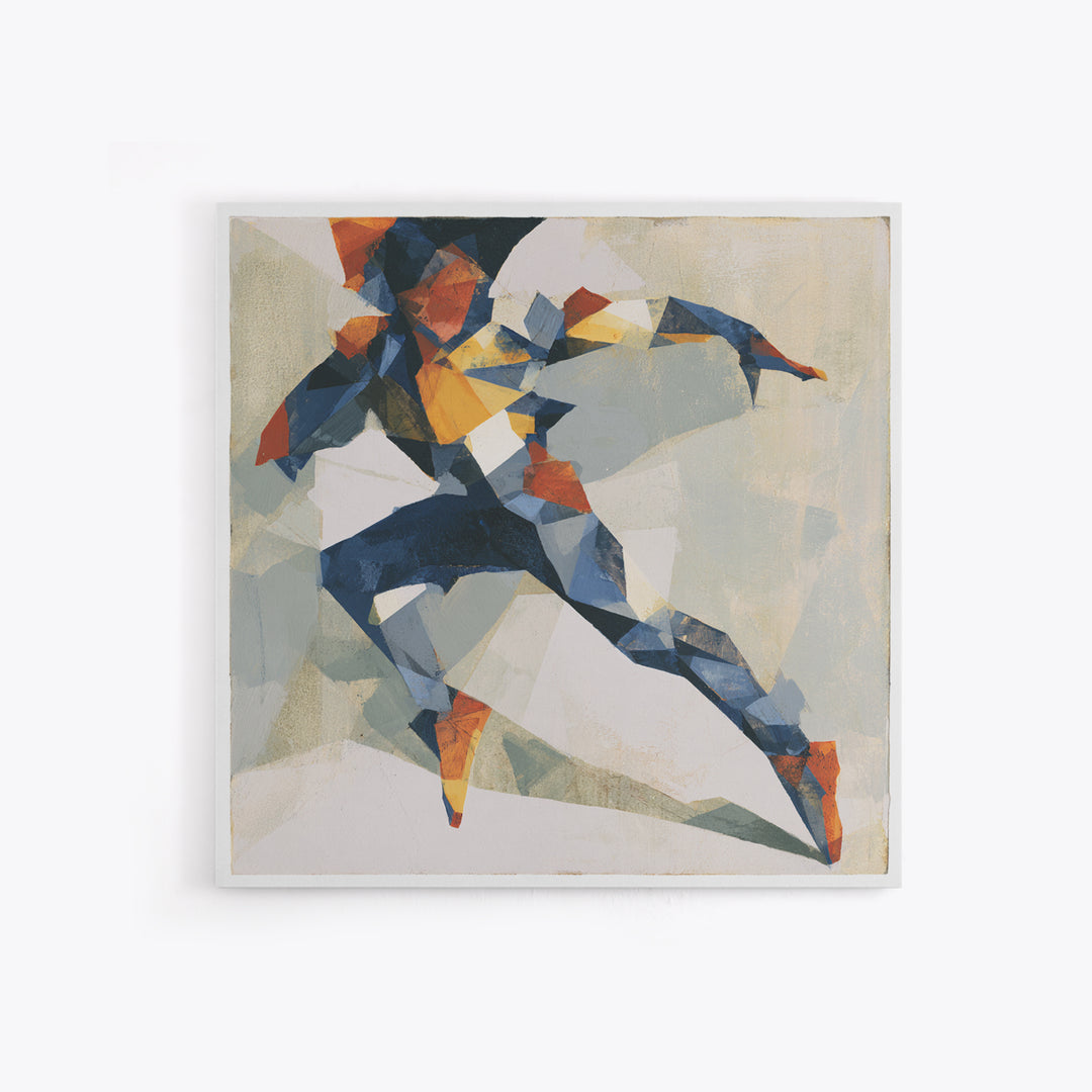 Dancer Figure Fractured into Vibrant Movement Canvas Print, Expressionist Art, Home Decor, Living Room Decor, Expression, EXP-1x1-4