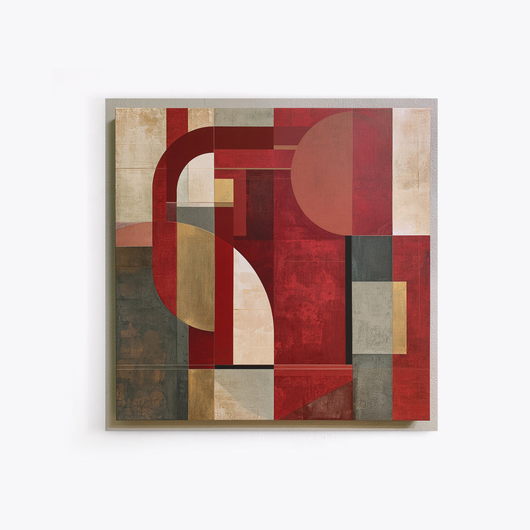 Red Room Interior Abstraction Canvas Print, Expressionist Art, Modern Wall Art, Living Room Decor, Expression, Fine Art Print, EXP-1x1-43