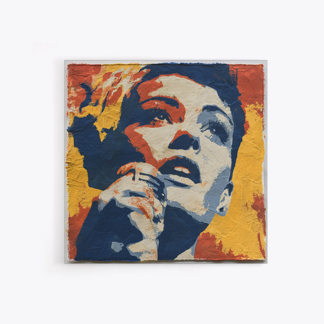 Portrait of a Singer Framed Canvas Print, Expressionist Art, Large Wall Art, Living Room Decor, Fine Art, Expression, EXP-1x1-44