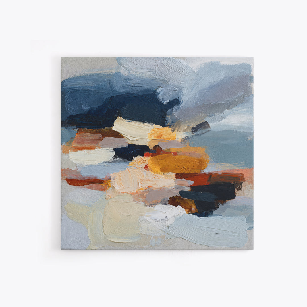 Stormy Landscape Painted Framed Canvas Print, Expressionist Art, Gallery Wall Art, Living Room Decor, Fine Art, Expression, EXP-1x1-51