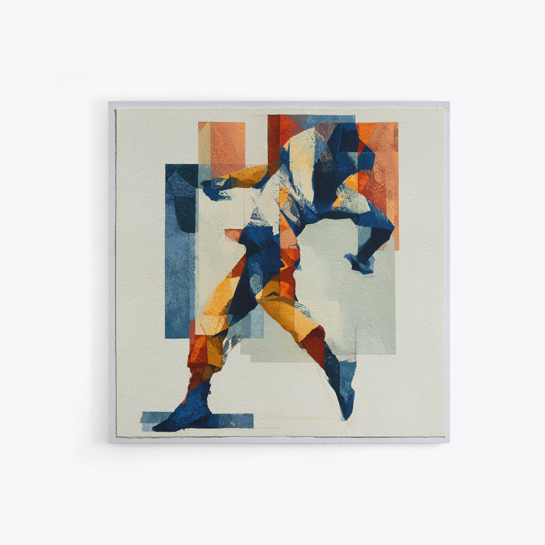 Dancer Figure Fractured into Vibrant Movement Canvas Print, Expressionist Art, Modern Art, Living Room Decor, Oil Painting, EXP-1x1-76