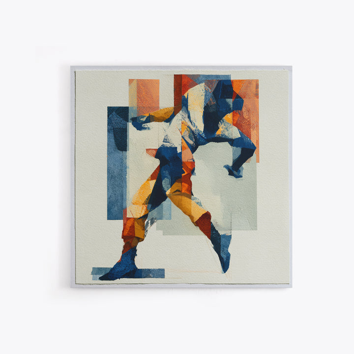 Dancer Figure Fractured into Vibrant Movement Canvas Print, Expressionist Art, Modern Art, Living Room Decor, Oil Painting, EXP-1x1-76
